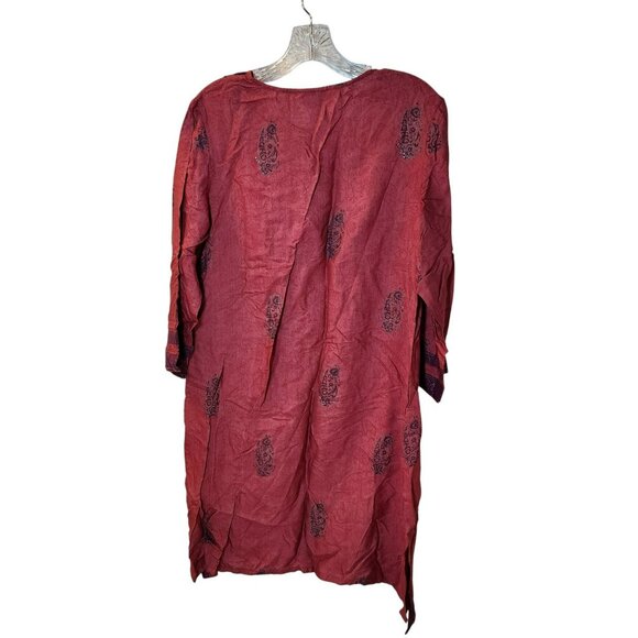 Aikya Premium Punjabi Suit L 3pc Cotton Pink Purple Print Modest Ethnic Casual - Picture 9 of 9